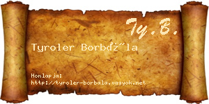 Tyroler Borbála névjegykártya